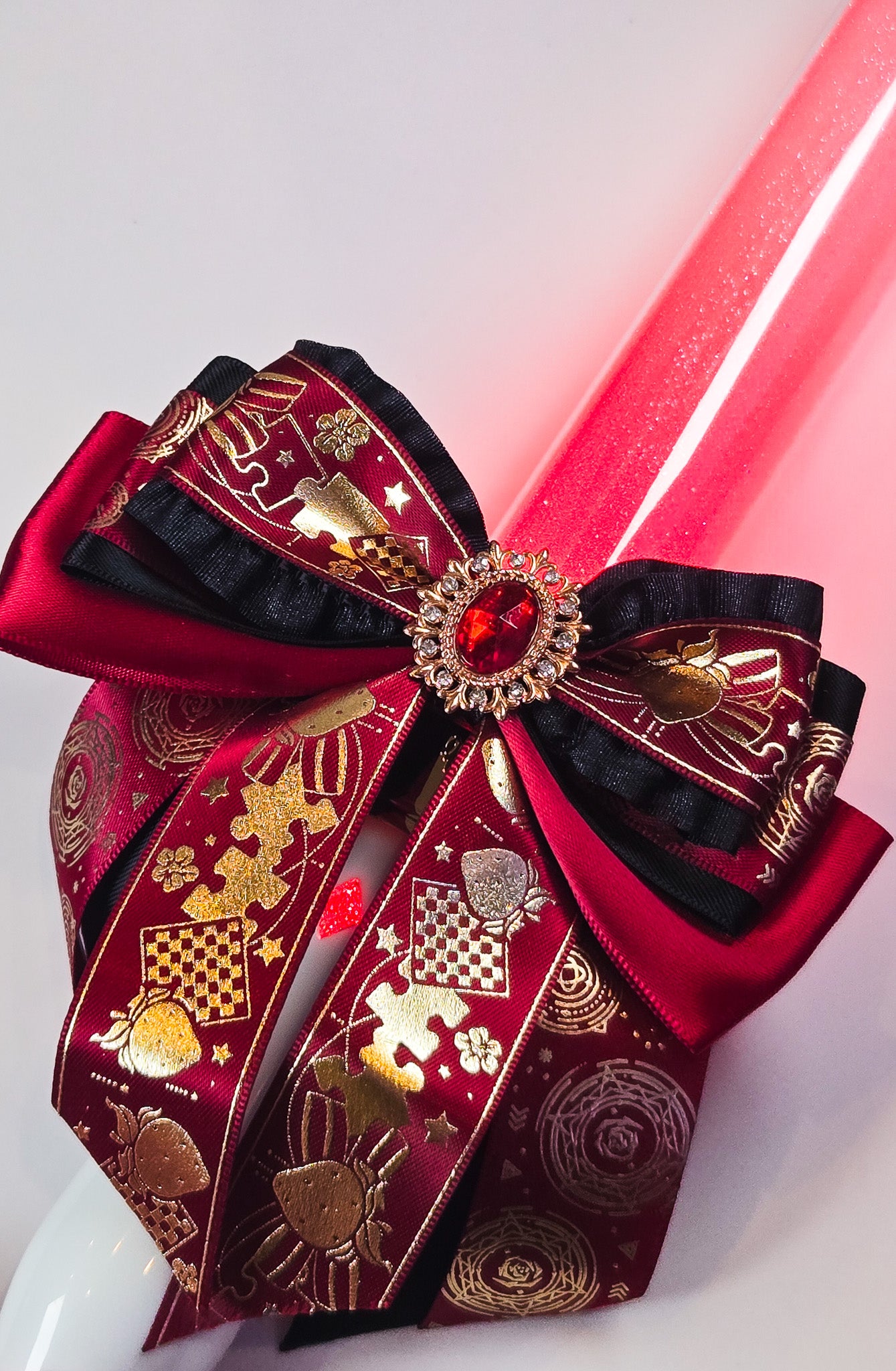 Penlight Bow - Black & Red