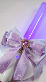 Penlight Bow - White & Purple