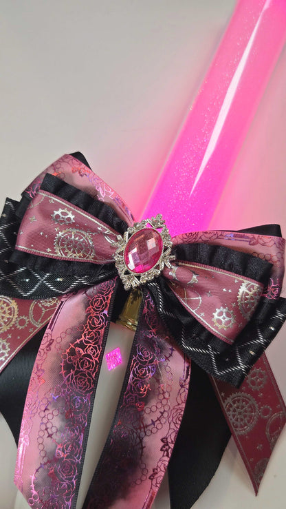 Penlight Bow - Black & Pink
