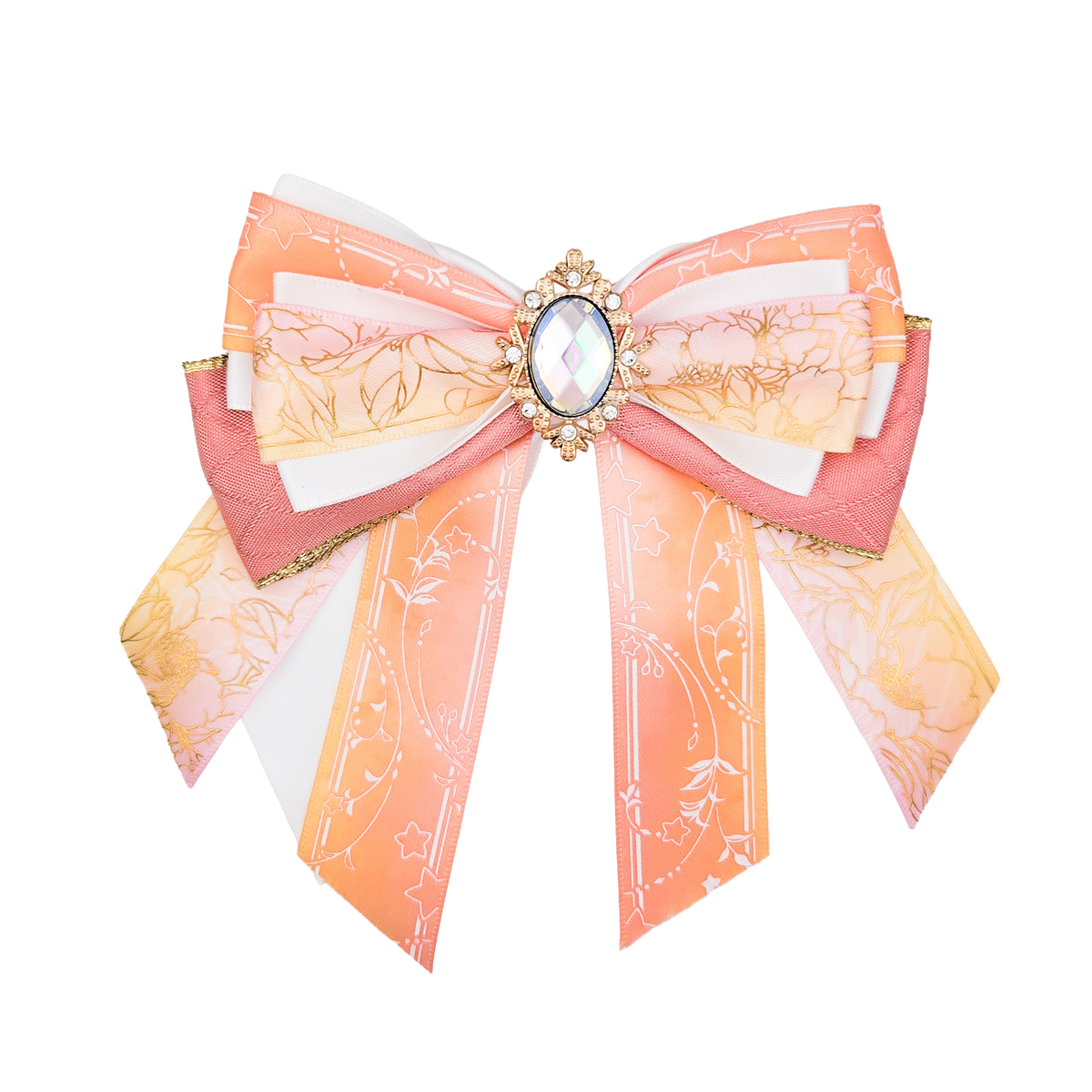 Penlight Bow - White & Orange