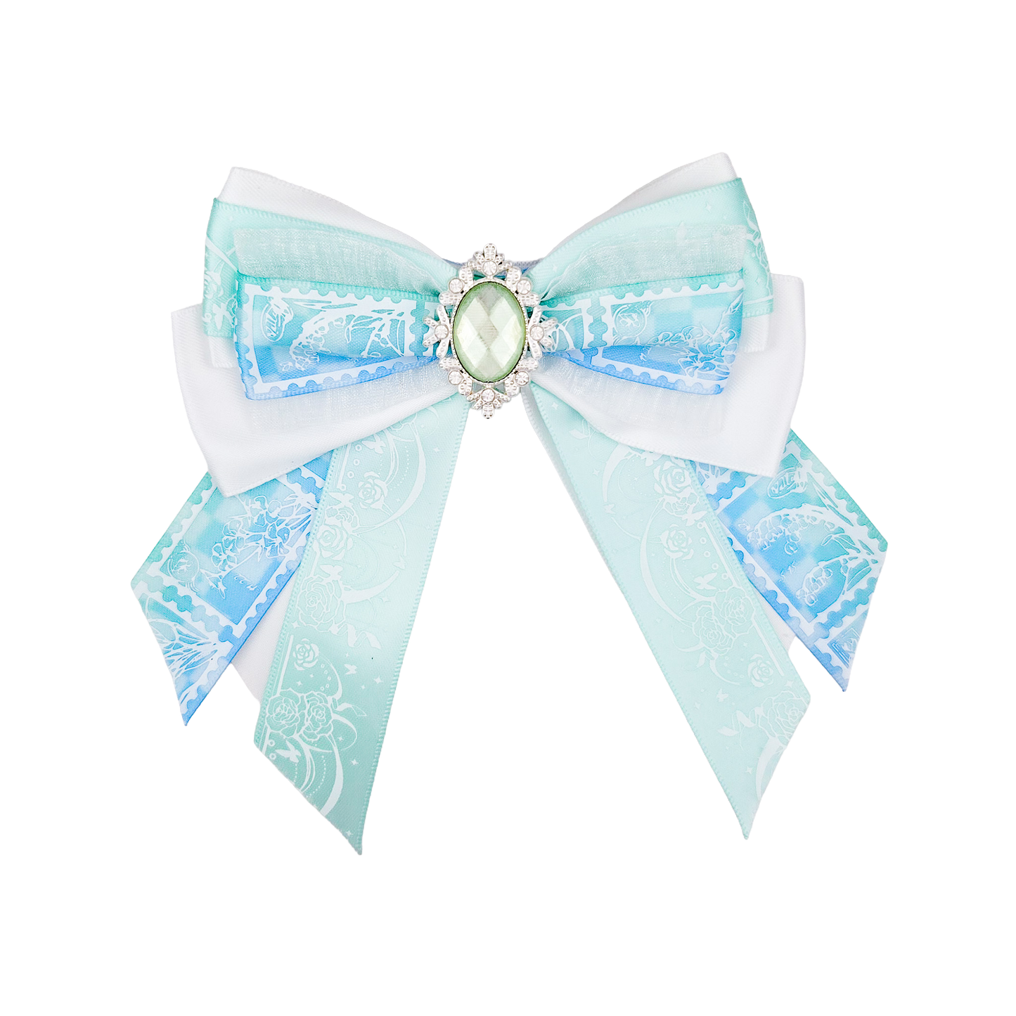 Penlight Bow - White & Teal