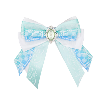 Penlight Bow - White & Teal
