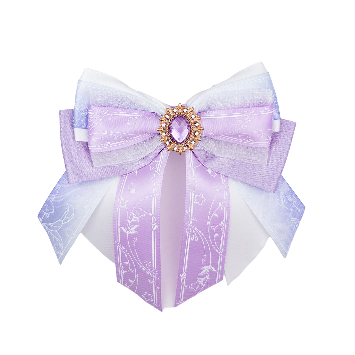 Penlight Bow - White & Purple