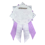 Can Badge Rosette - White & Purple