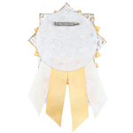 Can Badge Rosette - White & Yellow