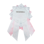 Can Badge Rosette - White & Pink