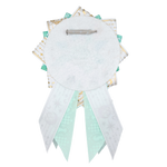 Can Badge Rosette - White, Gold, & Mint