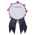 Can Badge Rosette - Black & Pink