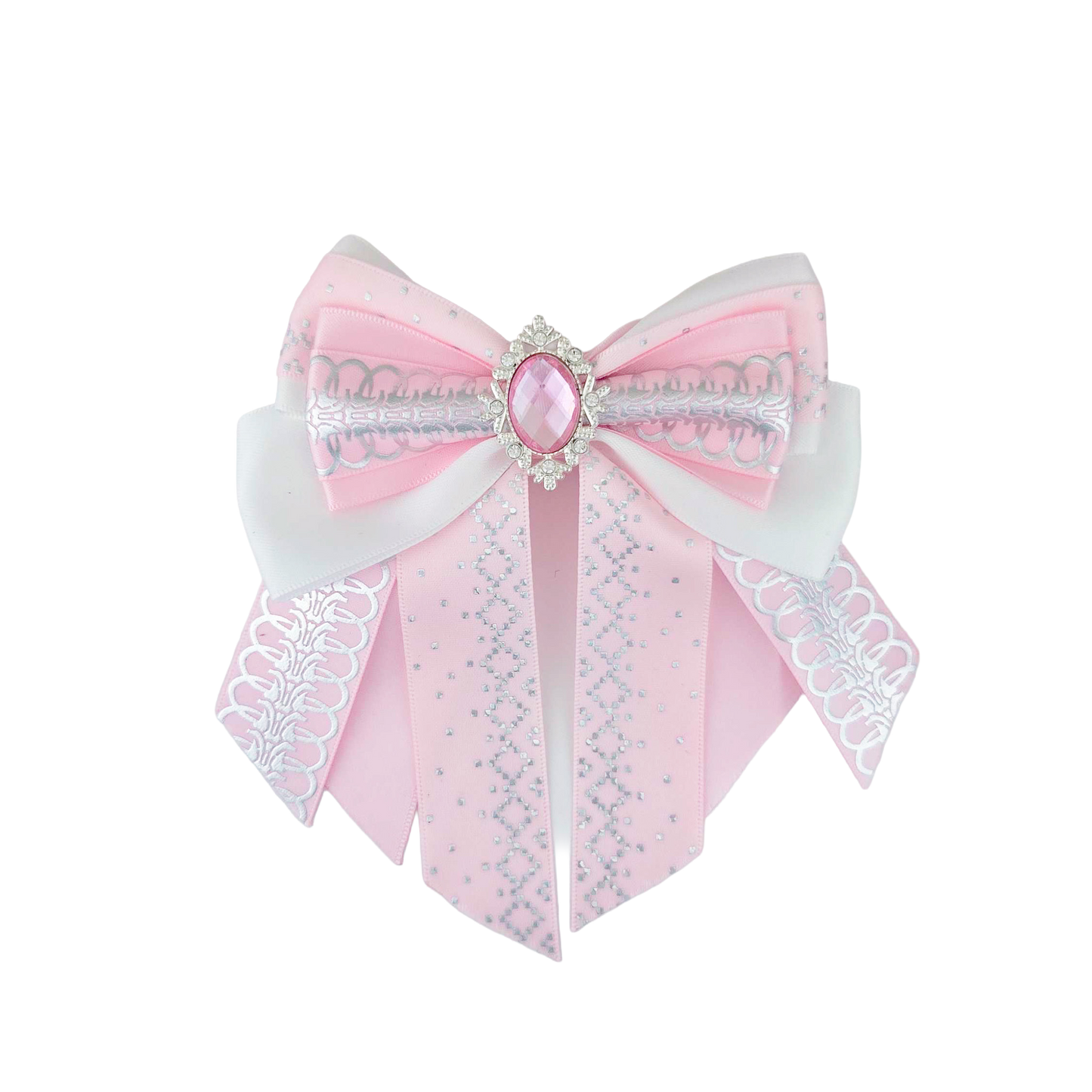 Penlight Bow - White & Pink