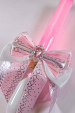 Penlight Bow - White & Pink