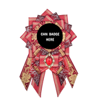 Can Badge Rosette - Gold & Red