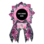 Can Badge Rosette - Black & Pink