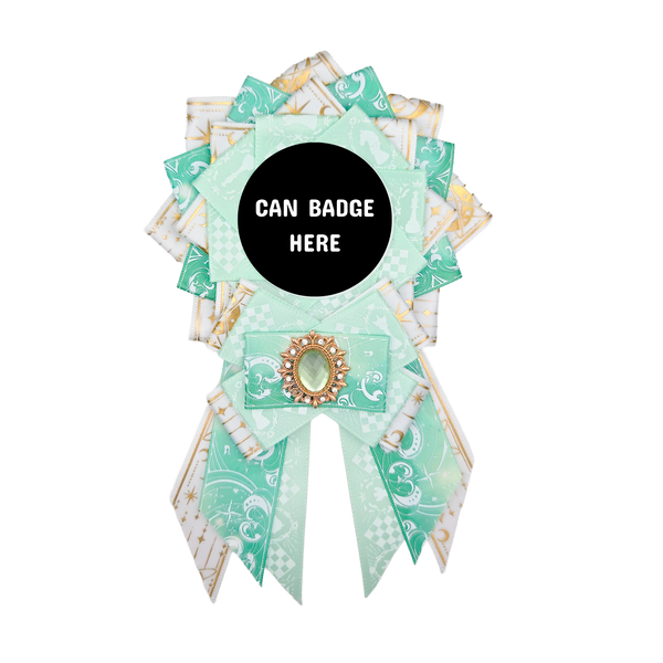 Can Badge Rosette - White, Gold, & Mint