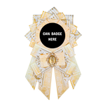 Can Badge Rosette - White & Yellow