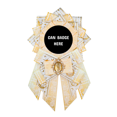 Can Badge Rosette - White & Yellow