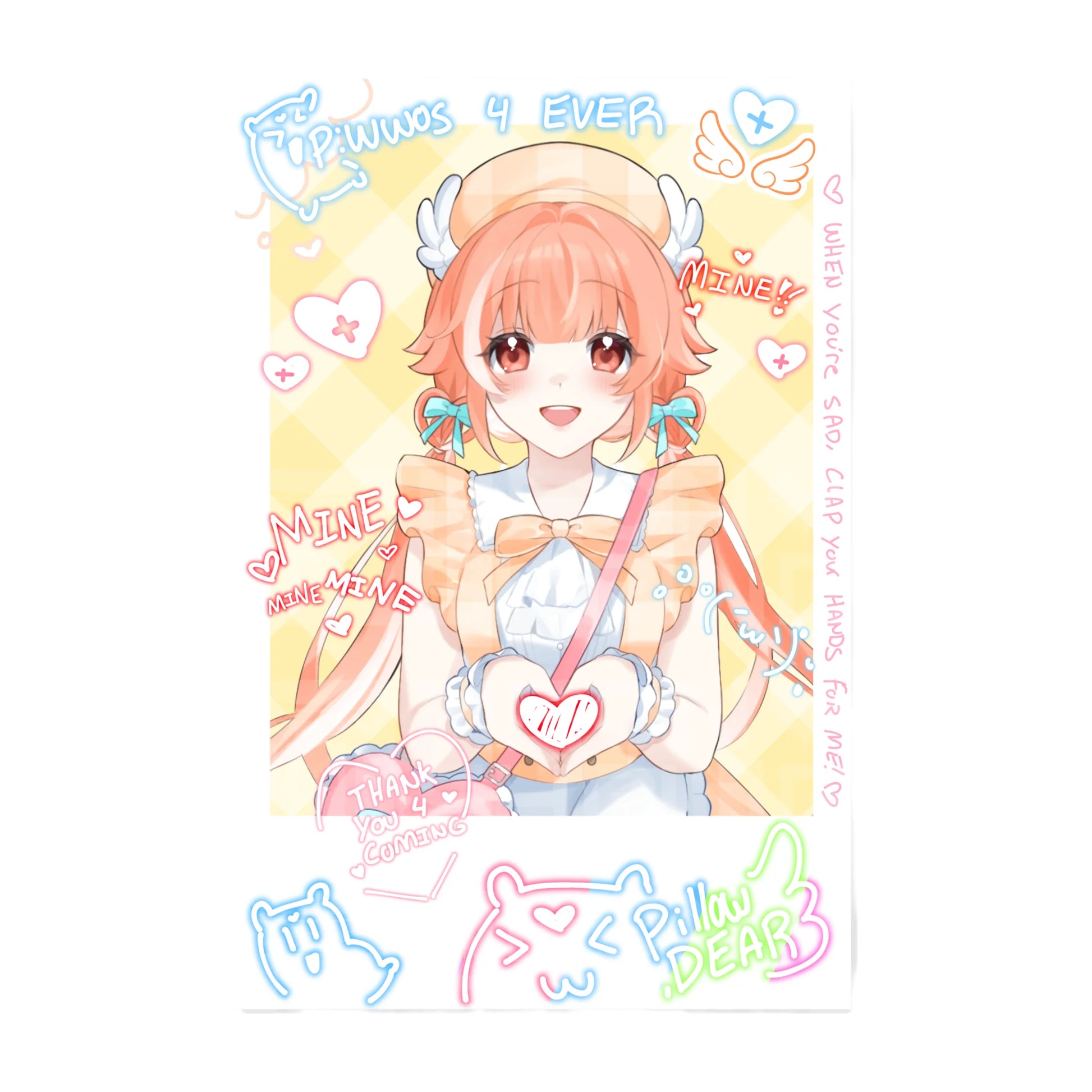 V-Idol Cafe Signed Cheki Pillowdear Penlight