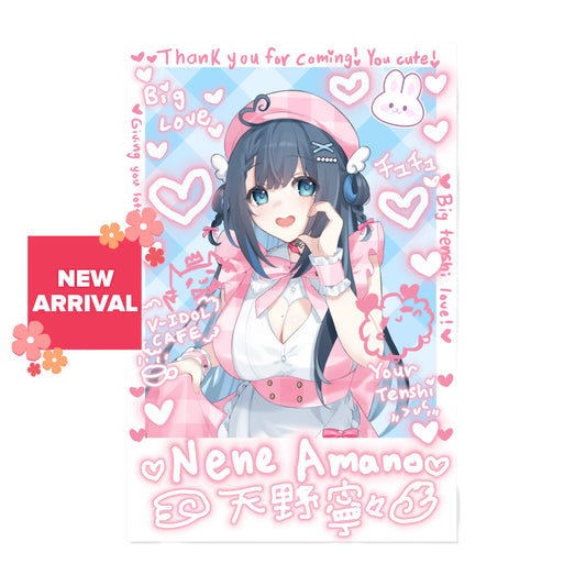 V-Idol Cafe Signed Cheki Nene Amano Penlight