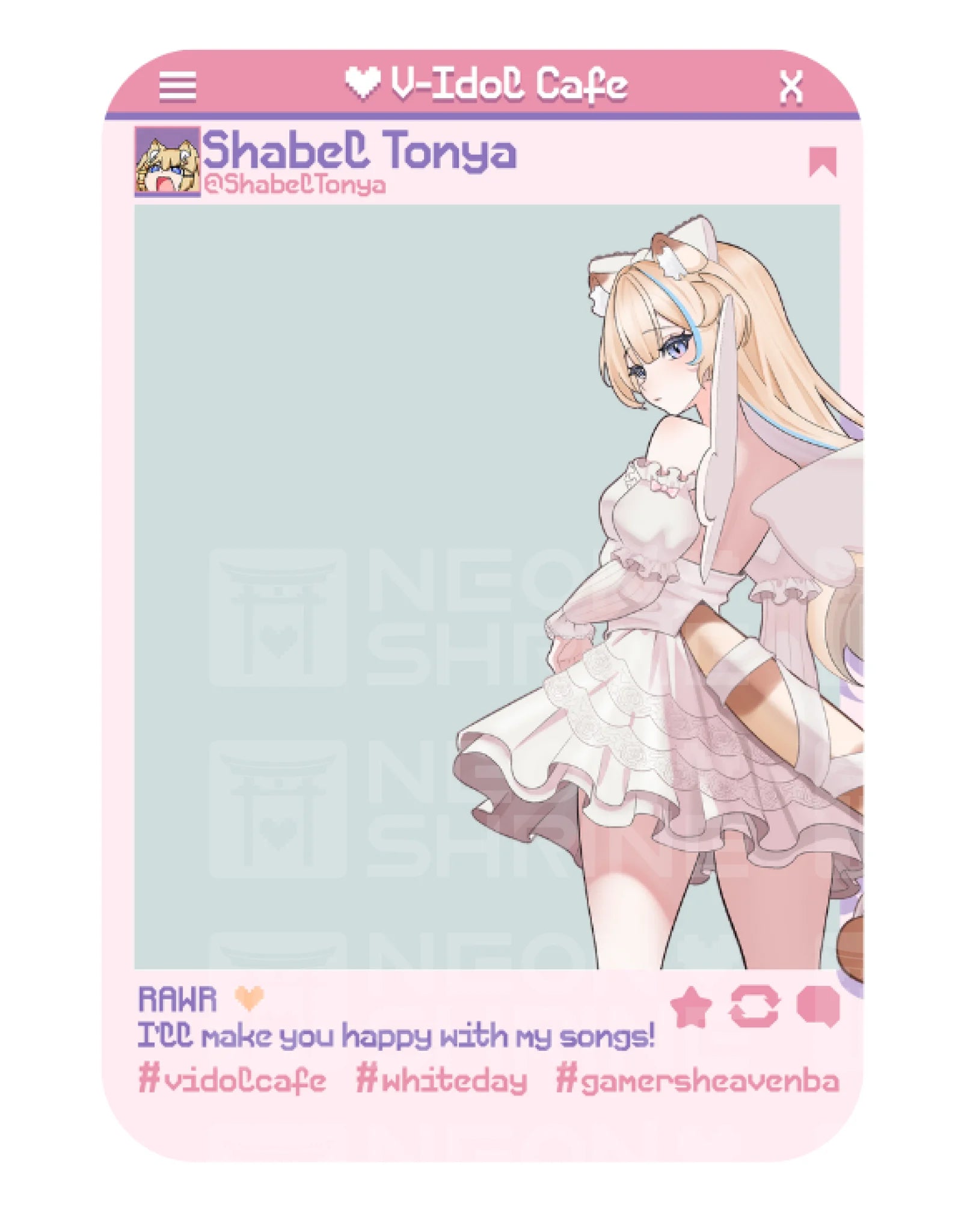 V-Idol Cafe Vol. 3 Clear Card [PRE-ORDER] Shabel Tonya Clear Card